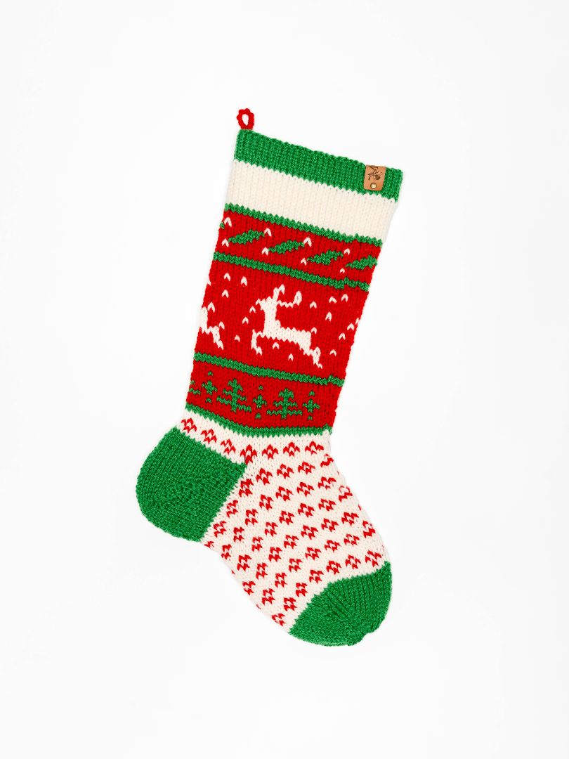 Heirloom Dancing Deer Christmas Stocking