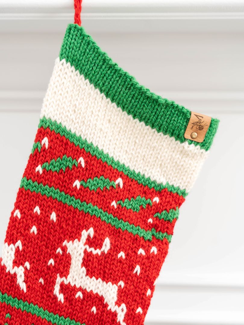 Heirloom Dancing Deer Christmas Stocking