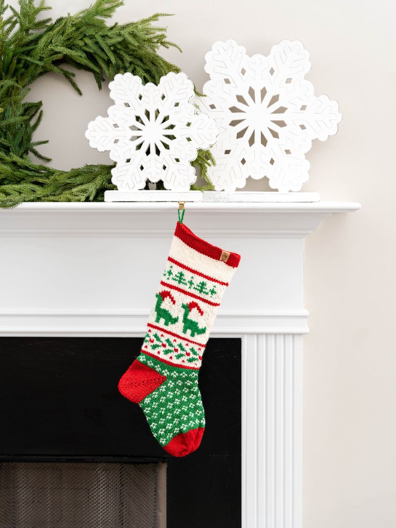 Heirloom Dinosaur Christmas Stocking