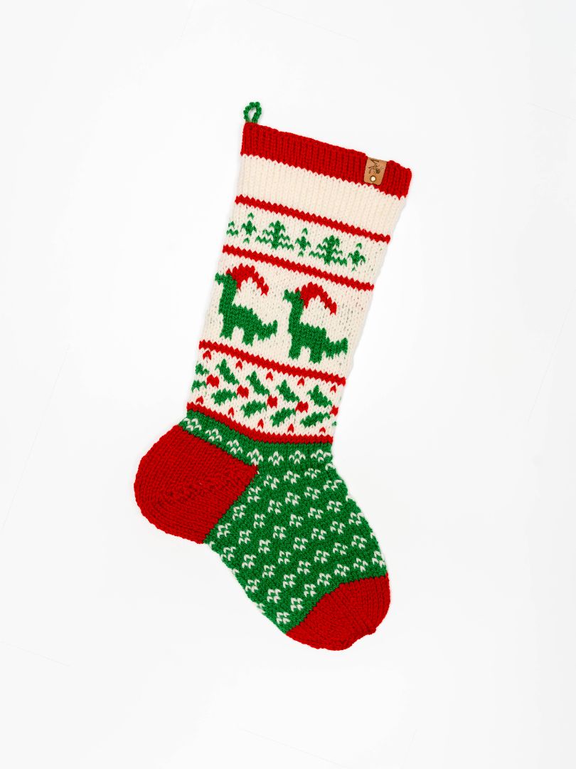 Heirloom Dinosaur Christmas Stocking