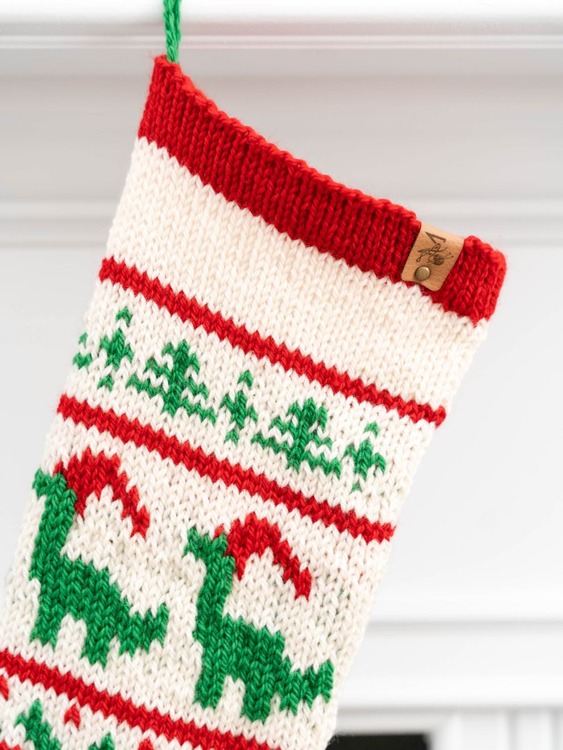 Heirloom Dinosaur Christmas Stocking