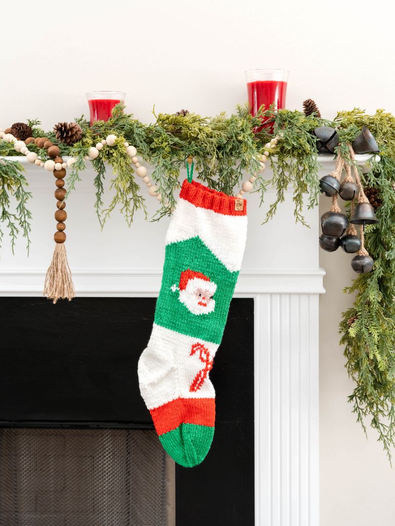 Traditional Santa and Candy Cane Christmas Stocking