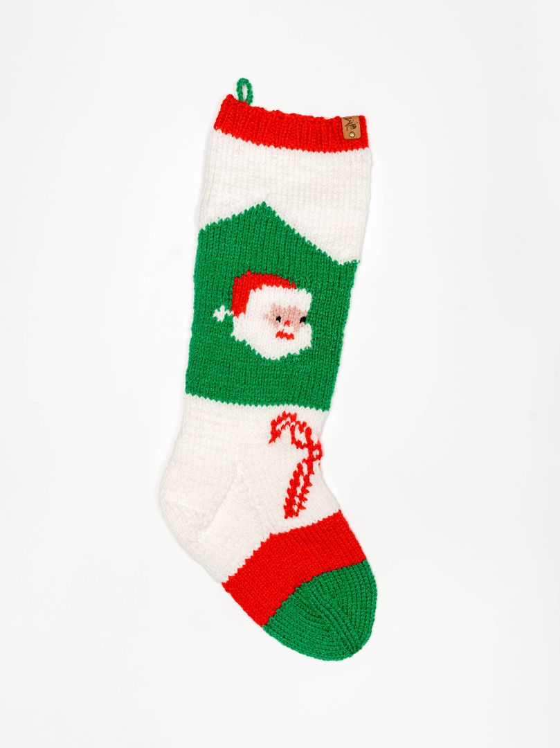 Traditional Santa and Candy Cane Christmas Stocking