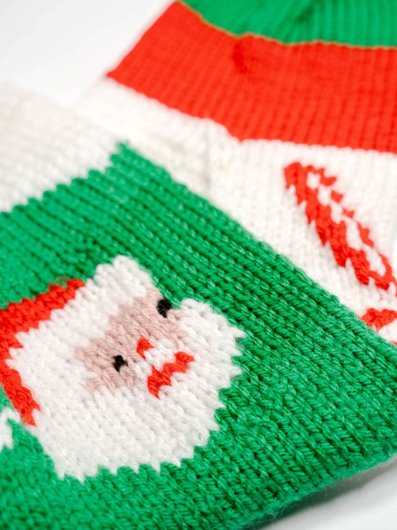 Traditional Santa and Candy Cane Christmas Stocking