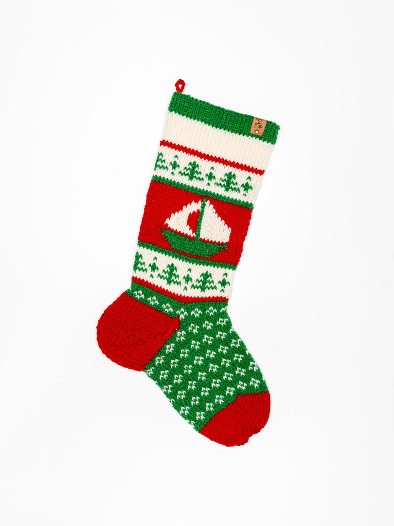 Heirloom Sailboat Christmas Stocking