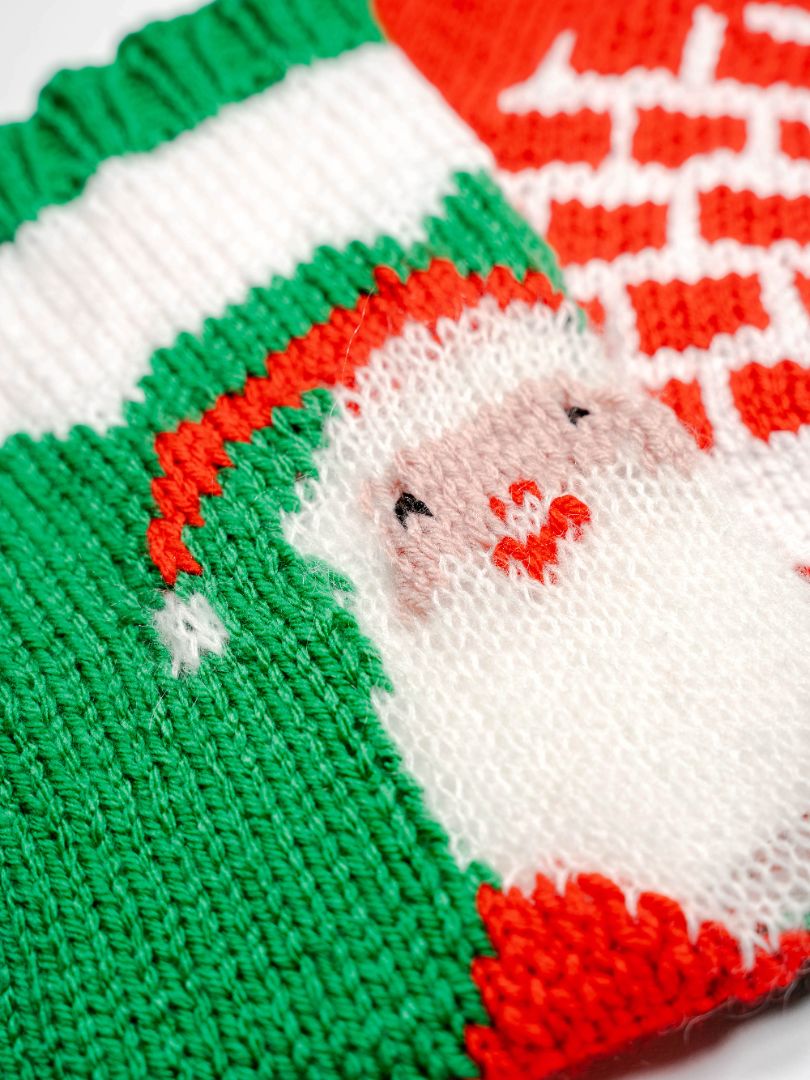 Traditional Santa in a Chimney Christmas Stocking