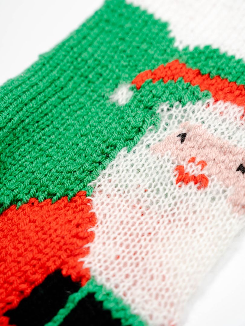 Traditional Santa in a Chimney Christmas Stocking
