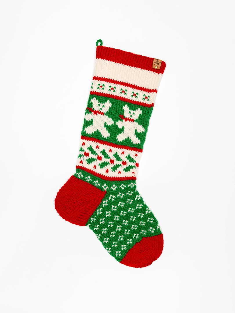 Heirloom Teddy Bear Christmas Stocking