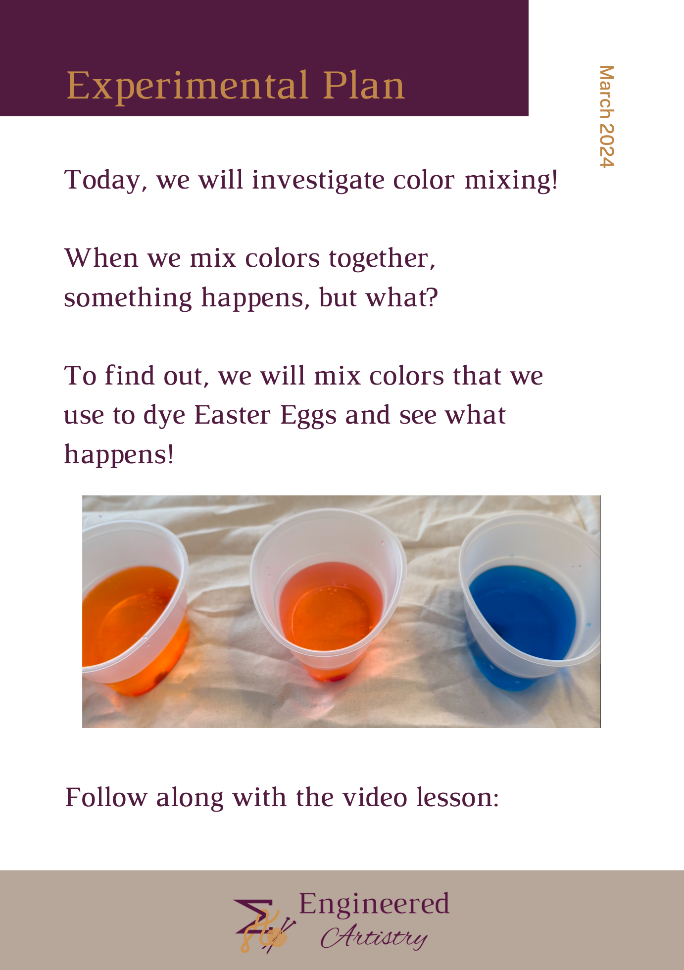 Experiment with Color: A Guided Science Experiment for Kids