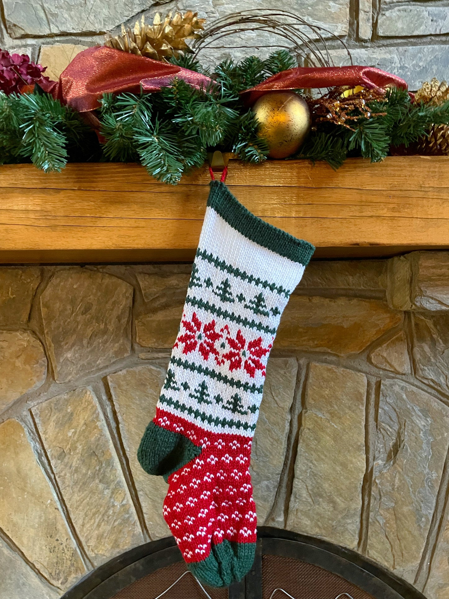 Heirloom Poinsettia Christmas Stocking - Discontinued Material