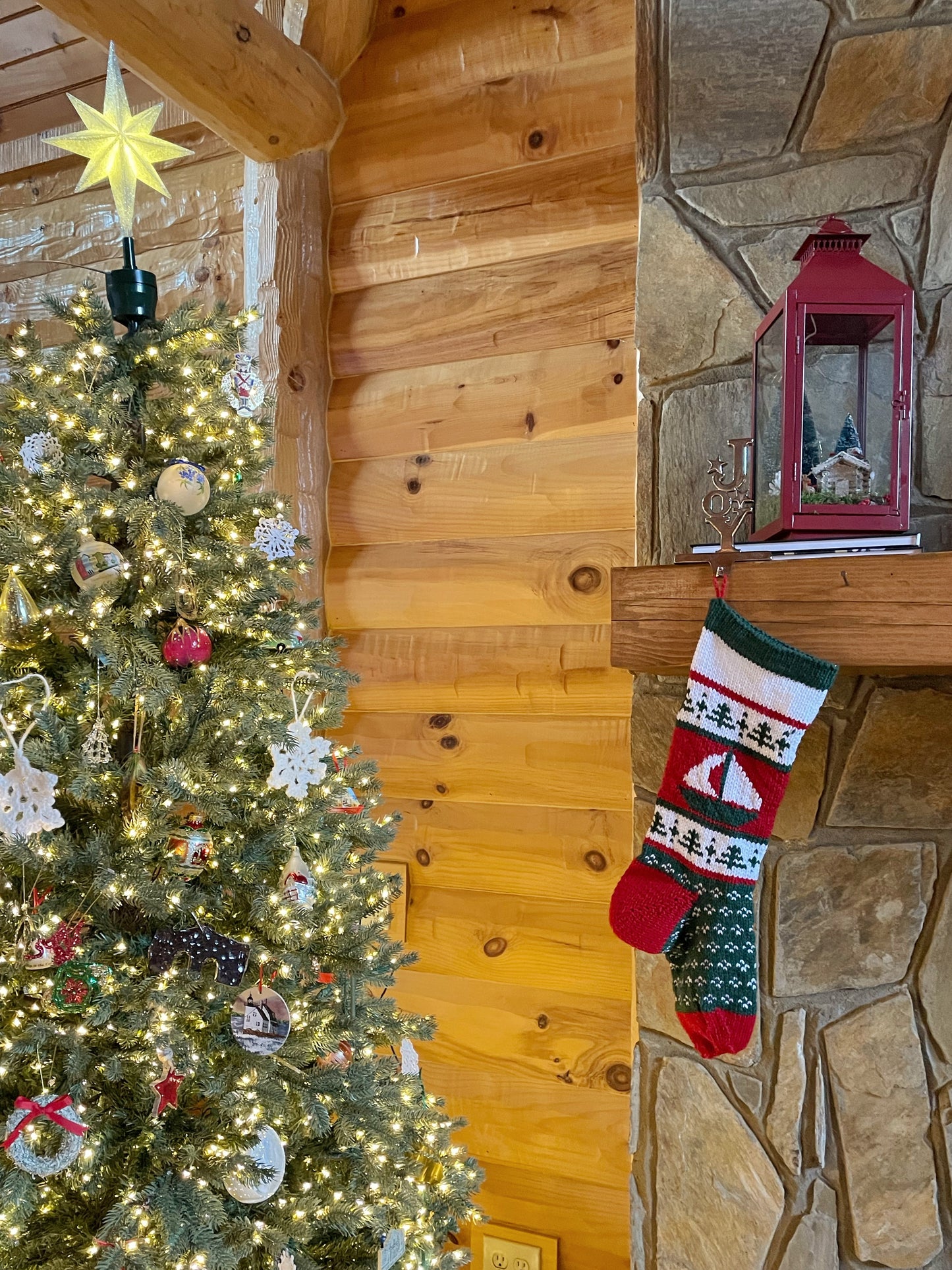 Heirloom Sailboat Christmas Stocking - Discontinued Material