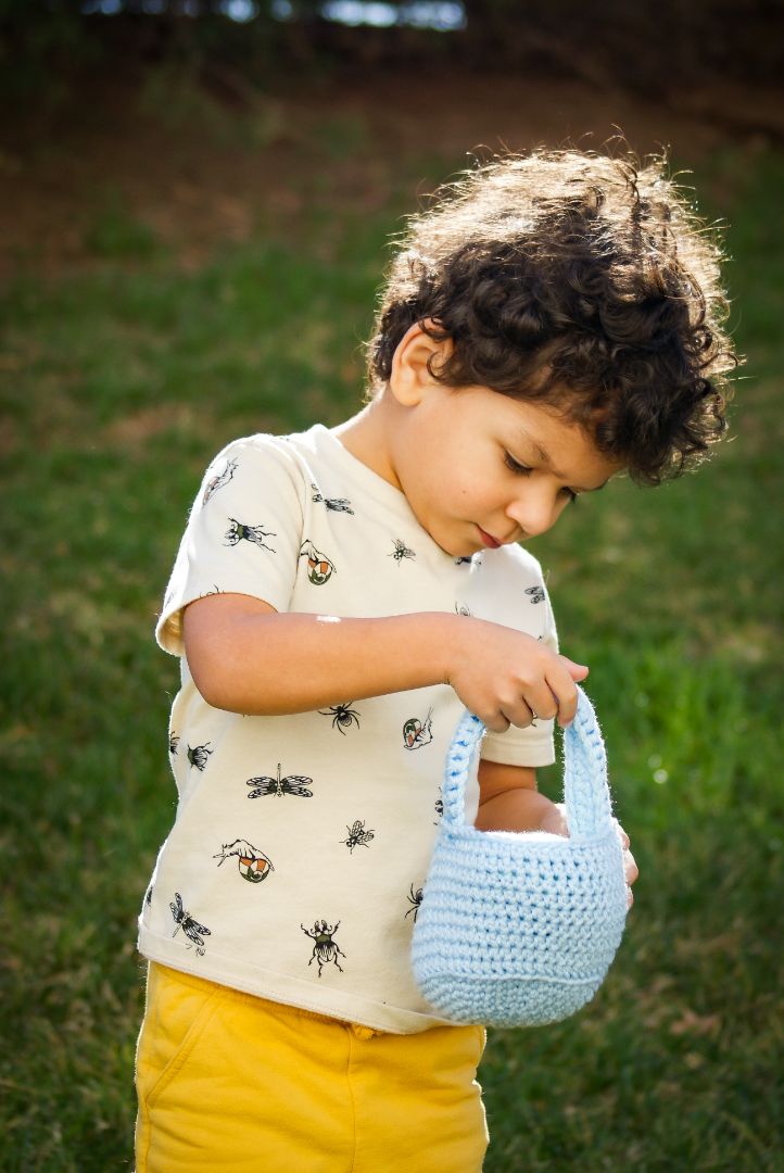 Easter basket and Easter eggs for kids