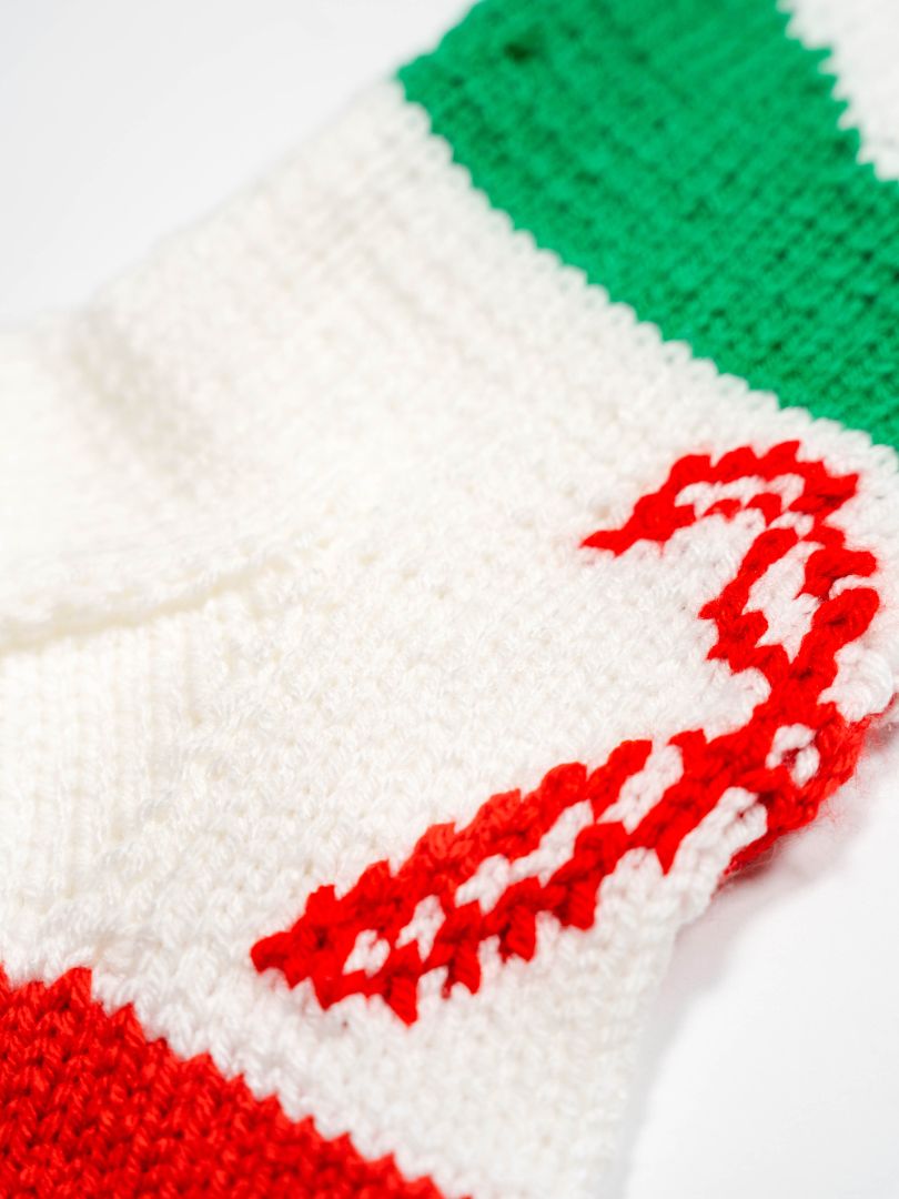 Traditional Santa and Candy Cane Christmas Stocking
