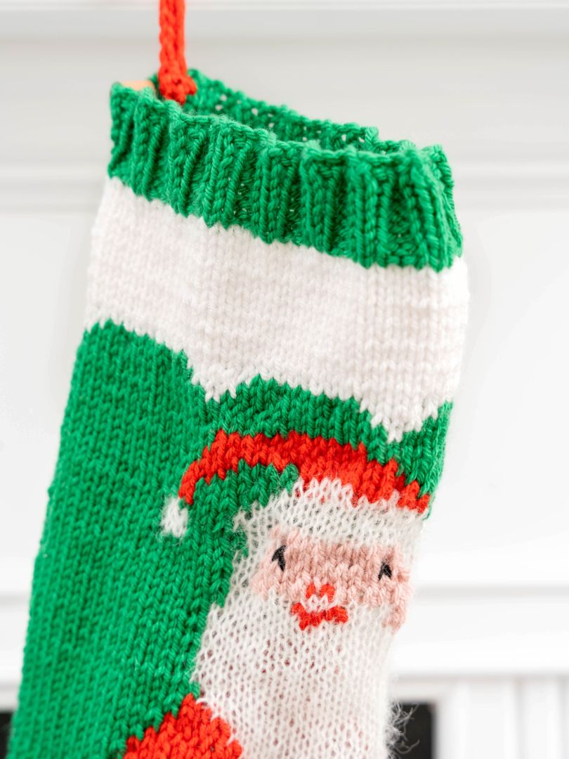 Traditional Santa in a Chimney Christmas Stocking