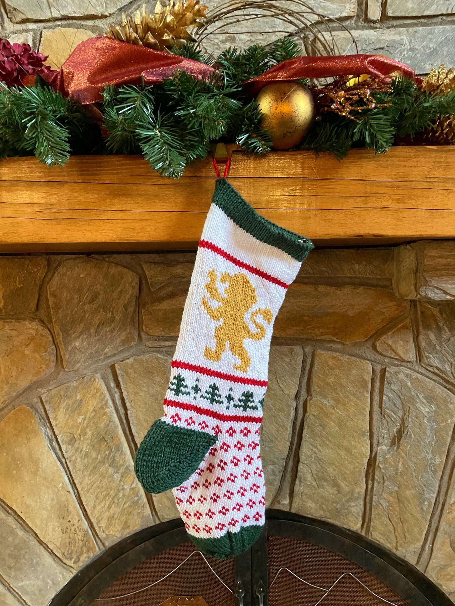 Heirloom Lion Stocking